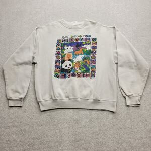 Vintage Hanes Tag San Diego Zoo Endangered Sweatshirt Men's XL Wild Animal